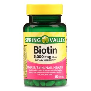 Spring Valley Biotin Softgels, 5000 mcg