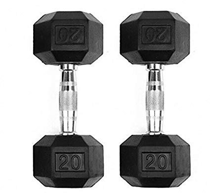 GYMENIST Set of 2 Hex Rubber Dumbbell